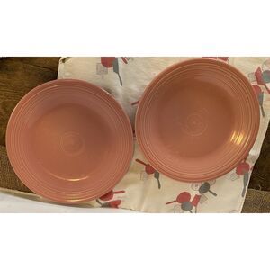 Fiestaware 2 Retired Rose 10 ½” Inch Classic Rim Dinner Plates